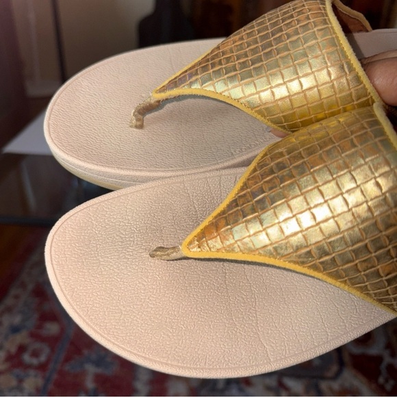 FITFLOP Gold  SQUARE Women's Sandals😋 - Picture 10 of 12